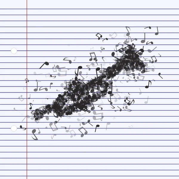 Trompette faite à partir de différentes notes de musique — Image vectorielle