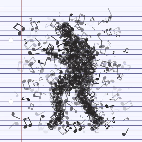 Человек из нот танцует — стоковый вектор
