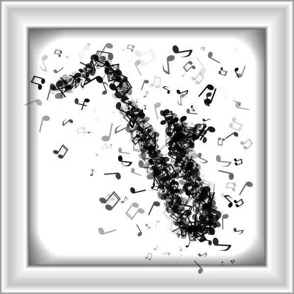 Saxafone feito a partir de diferentes notas de música — Vetor de Stock