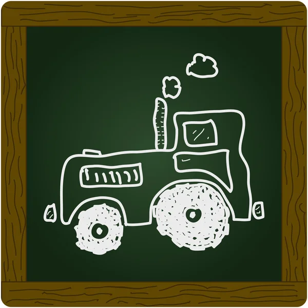 Garabato simple de un tractor — Vector de stock