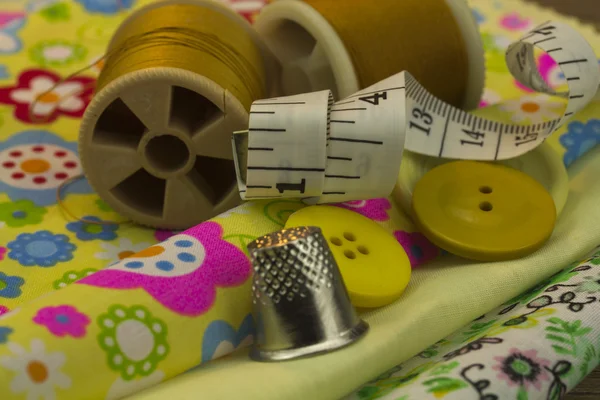 Close up of sewing equipment — Stock Photo, Image