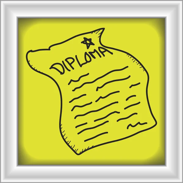 Doodle simples de um diploma — Vetor de Stock