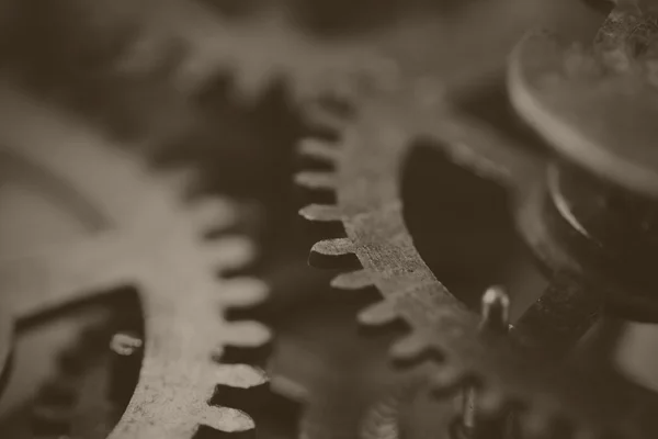 Close up of cogs inside a clock — Stock Photo, Image