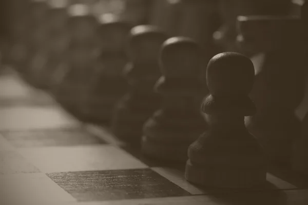 Chess board with game in play — Stock Photo, Image