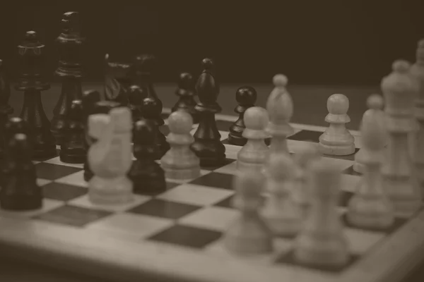 Schachbrett mit Spiel im Spiel — Stockfoto