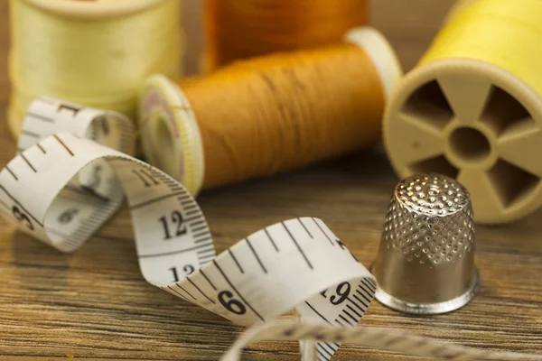 Close up of sewing equipment — Stock Photo, Image