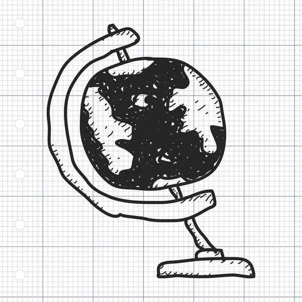 Eenvoudige doodle van een wereldbol — Stockvector