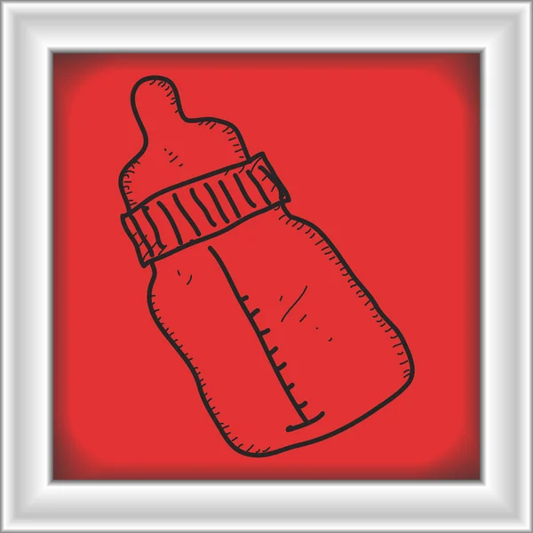 Doodle simple d'un biberon de lait pour bébés — Image vectorielle