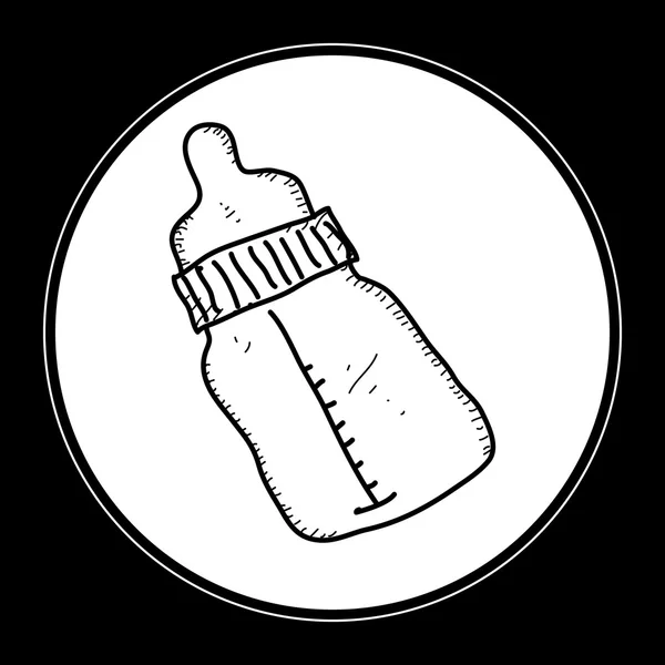 Einfaches Doodle einer Babymilchflasche — Stockvektor