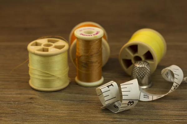 Close up of sewing equipment — Stock Photo, Image