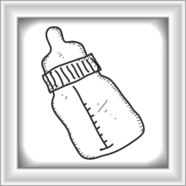 Einfaches Doodle einer Babymilchflasche — Stockvektor