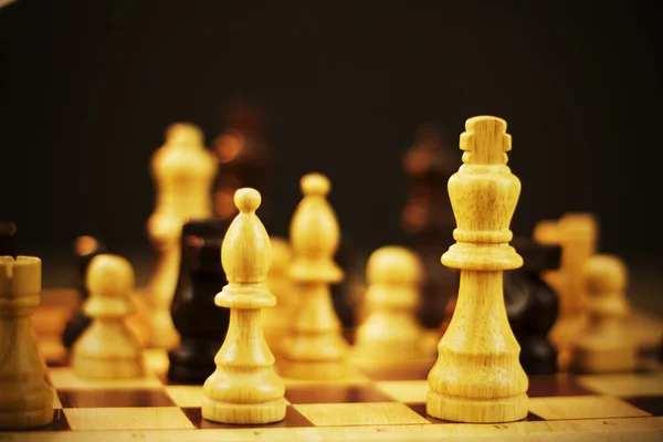 Chess board with game in play — Stock Photo, Image