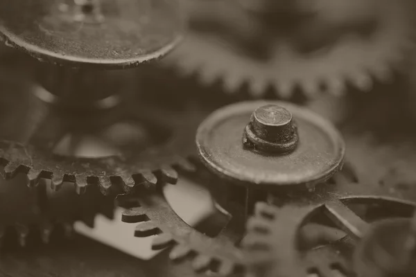 Close up of cogs inside a clock — Stock Photo, Image