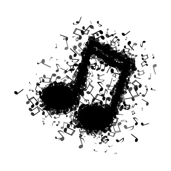 Music note made out of musical notes — Stock Vector