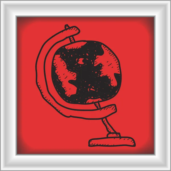 Simple gribouillage d'un globe — Image vectorielle