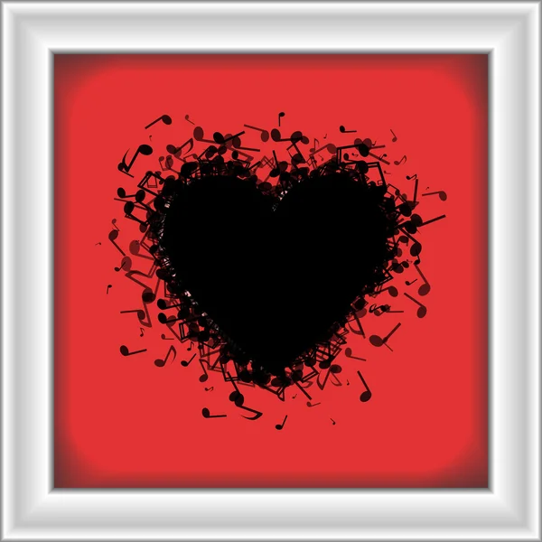 Coeur fait de notes de musique — Image vectorielle