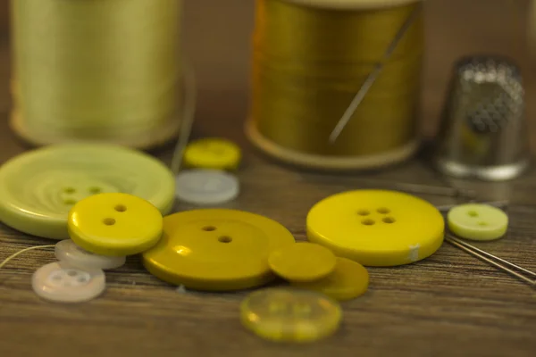 Close up of sewing equipment — Stock Photo, Image