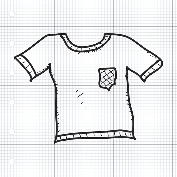 Garabato simple de una camiseta — Vector de stock