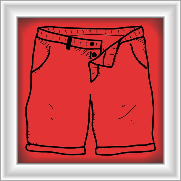 Doodle simples de um par de calças curtas — Vetor de Stock