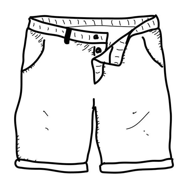 Doodle simples de um par de calças curtas — Vetor de Stock