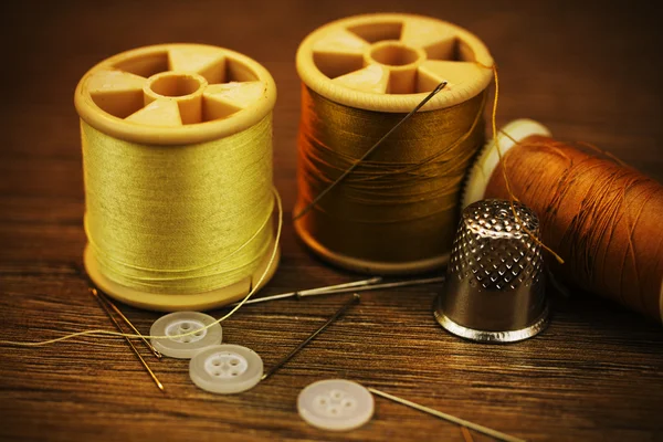 Close up of sewing equipment — Stock Photo, Image