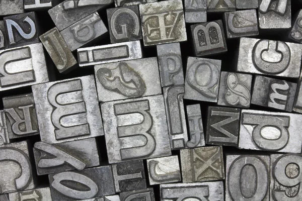 Close up of typeset letters — Stock Photo, Image