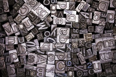 Yazı kümesi harflerin yakın çekim