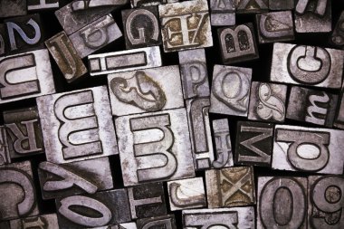 Yazı kümesi harflerin yakın çekim