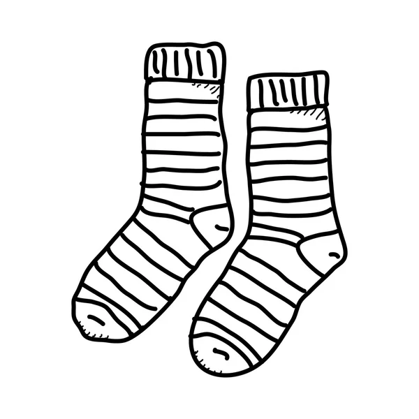 Einfaches Gekritzel von einem Paar Socken — Stockvektor