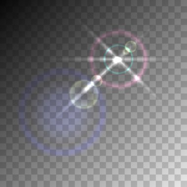 Şeffaf lens flare vektör öğesi