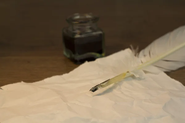 Φτερό στυλό πένα με μύτη, μεταλλικές — Φωτογραφία Αρχείου