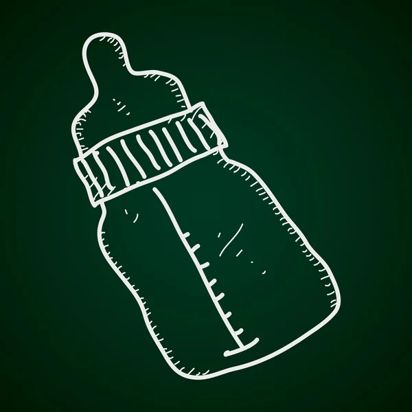Egyszerű doodle a babák a tej-palack — Stock Vector