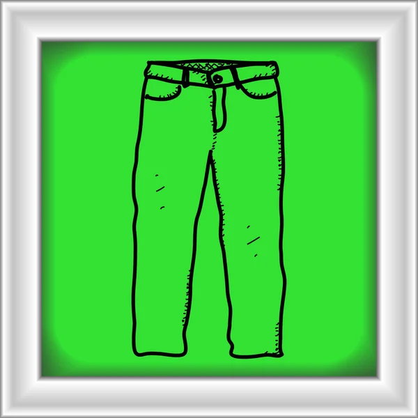 Enkla doodle för ett par byxor — Stock vektor