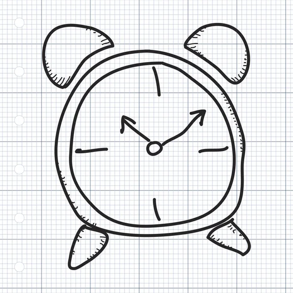 Simple gribouillage d'horloge — Image vectorielle