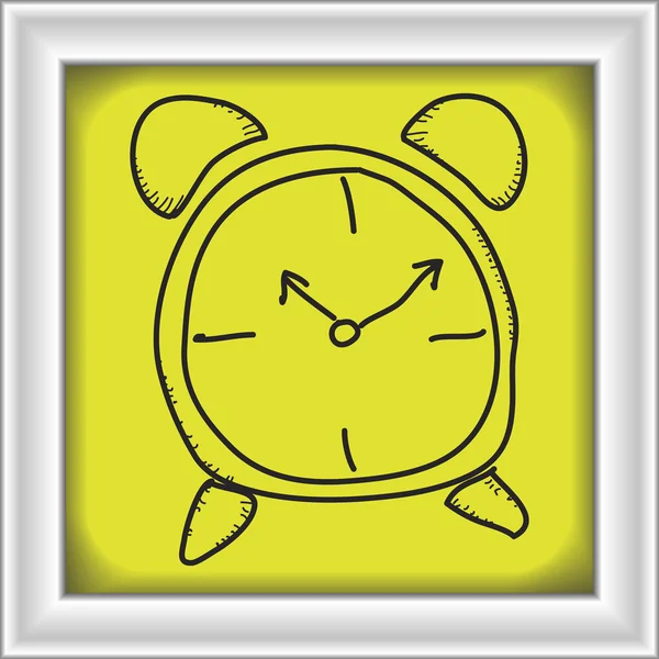 Garabato simple de un reloj — Vector de stock