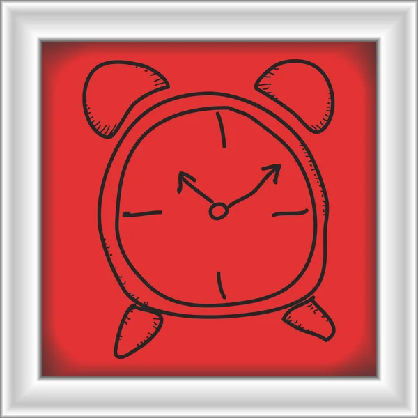 Garabato simple de un reloj — Vector de stock