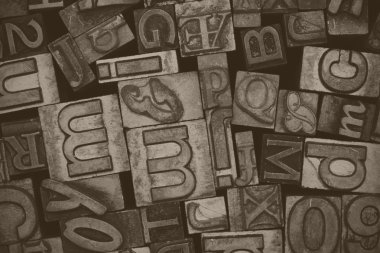 Yazı kümesi harflerin yakın çekim