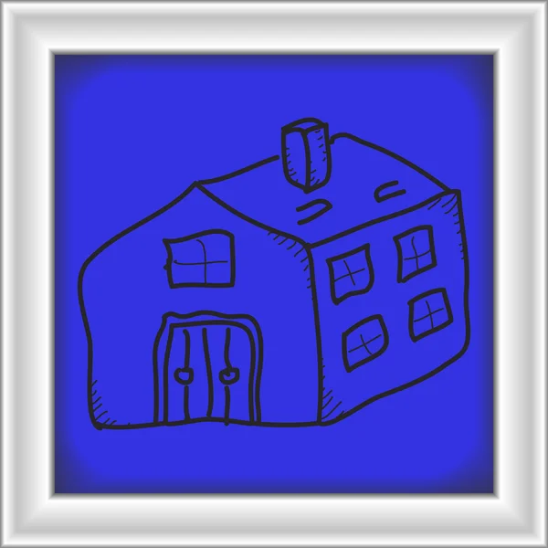 Simple doodle of a house — Stock Vector