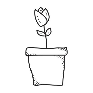 Bir çiçek basit doodle