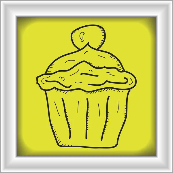 Doodle simples de um bolo — Vetor de Stock
