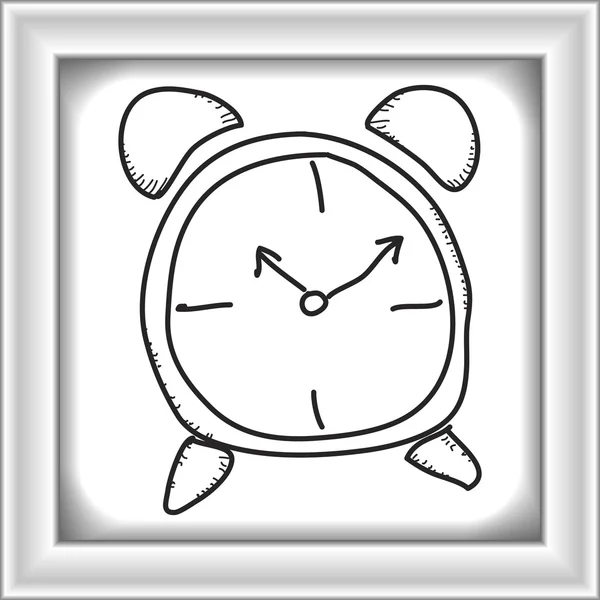 Garabato simple de un reloj — Vector de stock