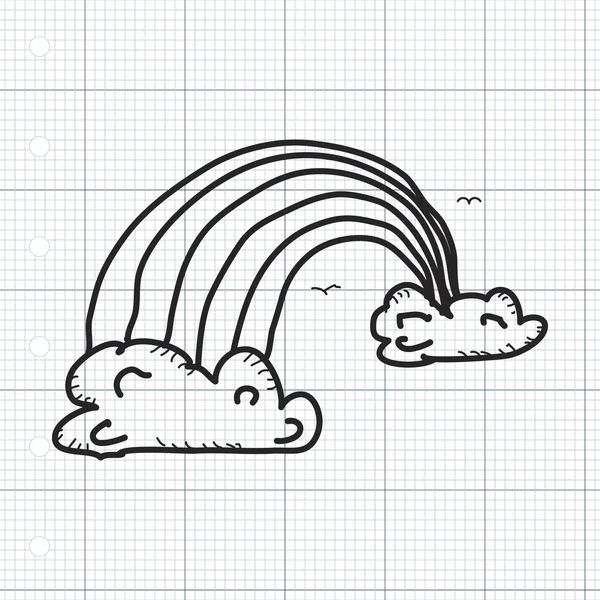 무지개의 간단한 낙서 — 스톡 벡터
