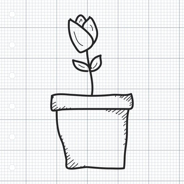 Enkla doodle en blomma — Stock vektor