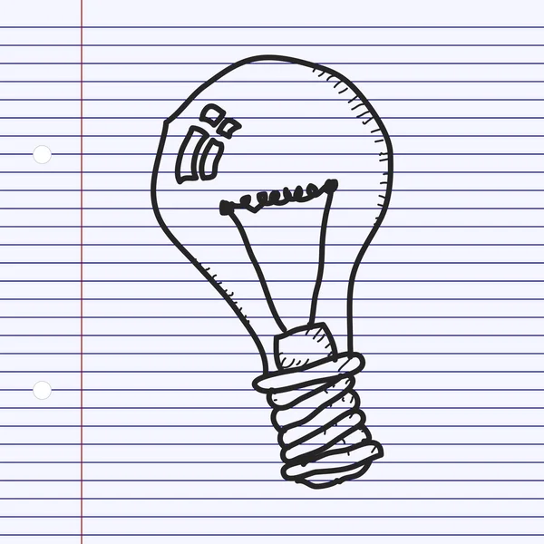Απλή doodle μιας λάμπας φωτός — Διανυσματικό Αρχείο