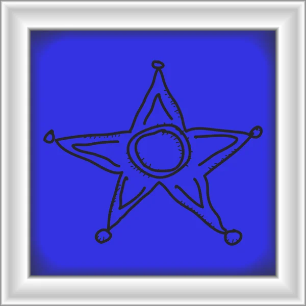 Simple gribouillage d'une étoile — Image vectorielle