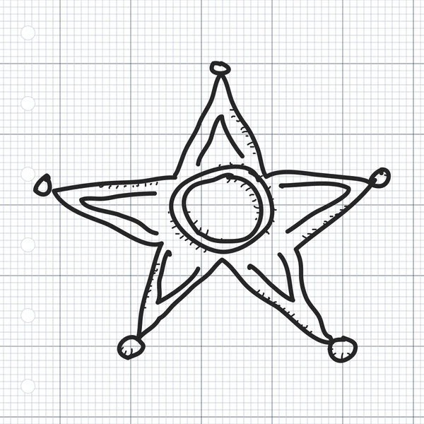 Garabato simple de una estrella — Vector de stock