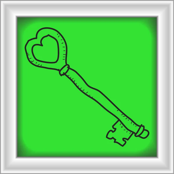 Simple gribouillage d'une clé — Image vectorielle