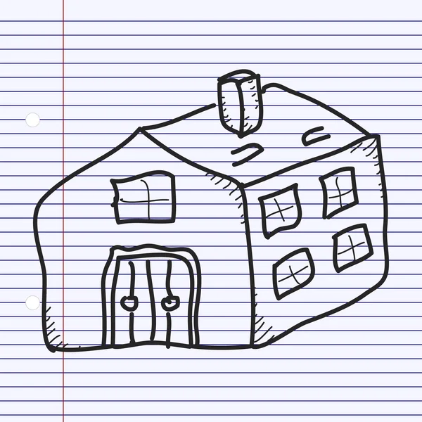 Einfaches Doodle eines Hauses — Stockvektor