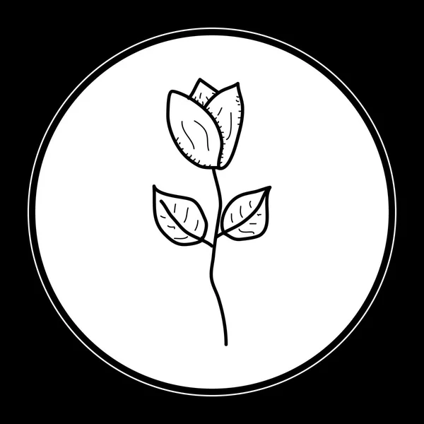 Enkla doodle en blomma — Stock vektor