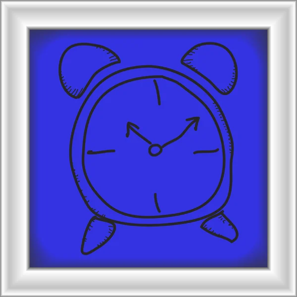 Garabato simple de un reloj — Vector de stock